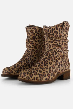 Cellini Leopard Plooi Enkellaarsjes Leer - Maat 41