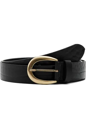 Desigual Leren Riem Big Studs Belt W90 Zwart