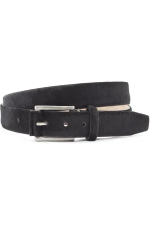 JV Belts Donkerbruine hair-on riem unisex - heren en dames riem - 3.5 cm breed - - Echt Pony Skin - Taille: 120cm - Totale lengte riem: 135cm