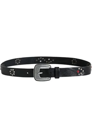 Desigual Leren Riem Belt Studs Belt W90 Zwart