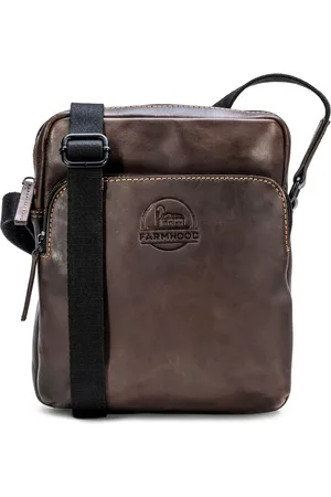 FARMHOOD Leren Schoudertas Nashville Crossbody Bag Donkerbruin