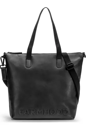 FARMHOOD Leren Schoudertas Memphis Shopper Zwart