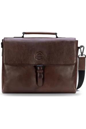 FARMHOOD Leren Business tas Schoudertas Memphis Briefcase 1F Donkerbruin
