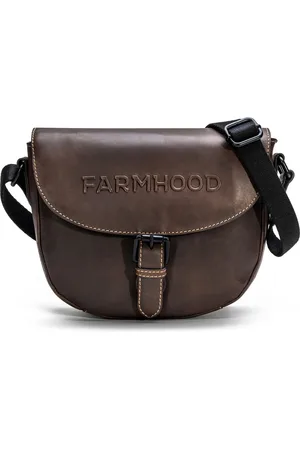 FARMHOOD Leren Schoudertas Nashville Crossbody Bag Donkerbruin