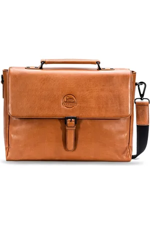 FARMHOOD Leren Business tas Schoudertas Memphis Briefcase 1F Bruine