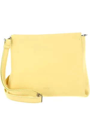 Bree Leren Schoudertas Pure 4 Crossbody Lichtgeel