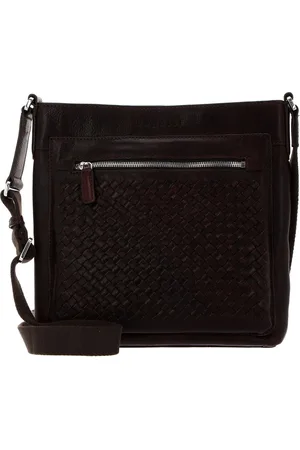 Bugatti Schoudertas Woven Cross Over Bag Flat Bruine