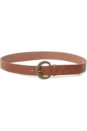Desigual Leren Riem Belt Quimera Embro Mix Belt W85 Bruine