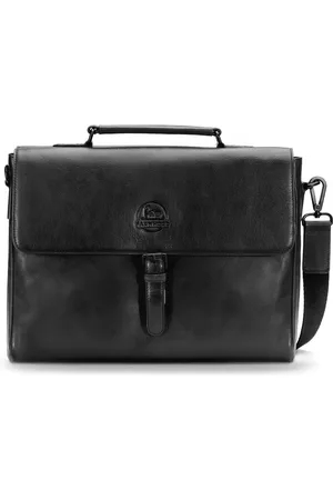 FARMHOOD Leren Business tas Schoudertas Memphis Briefcase 1F Zwart