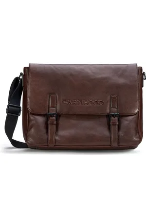 FARMHOOD Business tas Schoudertas met laptopvak Memphis Messenger 1F Donkerbruin