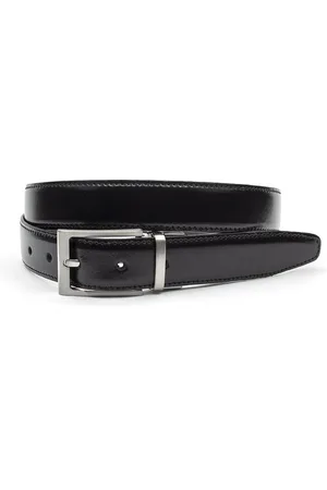 JV Belts Draaibare reversible riem bordo/zwart - heren en dames riem - 3 cm breed - - Echt Leer - Taille: 120cm - Totale lengte riem: 135cm