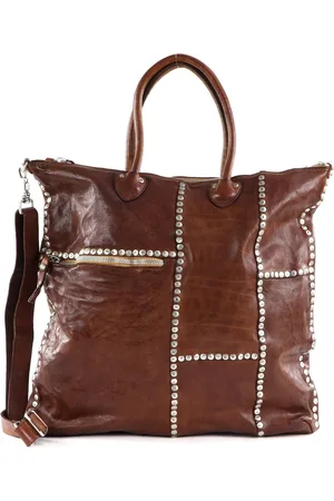 Campomaggi Leren Shopper Handtas Horizontal Shopping Bag Bruine