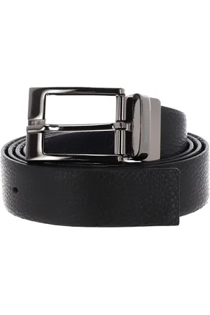 VALENTINO Leren Riem Release Leather Belt W115 Zwart Blauw