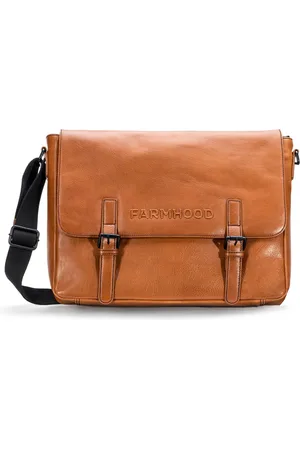 FARMHOOD Business tas Schoudertas met laptopvak Memphis Messenger 1F Lichtbruin