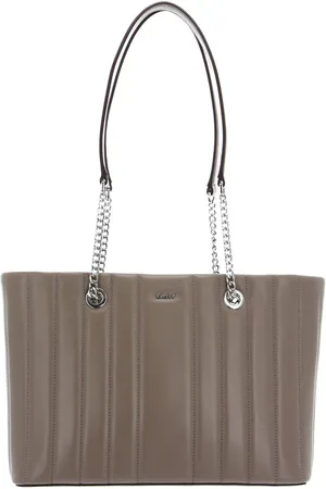 DKNY Leren Shopper Schoudertas Seva Tote Lichtbruin
