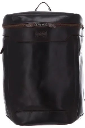 Buckle & Seam Leren Vrije tijd rugzak Rugzak met laptopvak Siwa Stripes Leather Backpack Donkerbruin