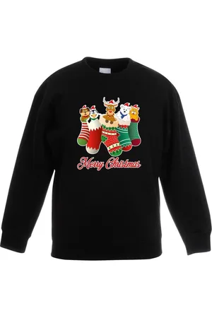 Bellatio Decorations Kersttrui kerstsokken merry christmas voor kinderen - kersttruien 110/116