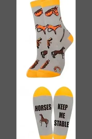Akyol Sokken - paarden sokken - one size - paarden sok - manege sokken - paarden cadeau sokken - sokken - paard - hoefijzer