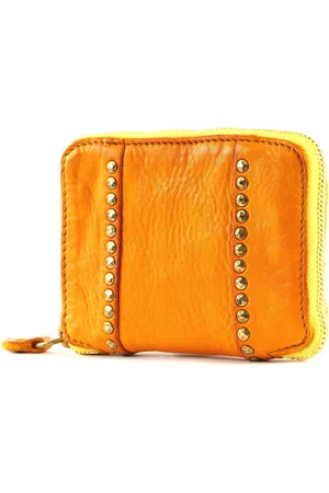 Campomaggi Leren Portemonnee Wallet Mosterdgeel