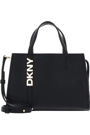 DKNY Leren Handtas Schoudertas Avril Satchel Bag Zwart