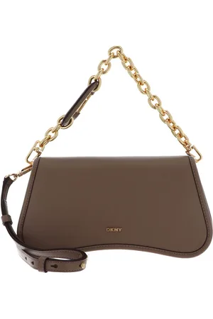 DKNY Leren Schoudertas Handtas Adria Clutch Taupe