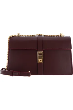DKNY Leren Schoudertas Alora Flap Shoulder Bag Wijnrood