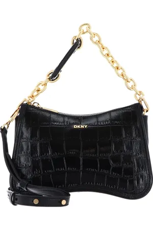 DKNY Leren Schoudertas Handtas Adria Crossbody Bag Zwart