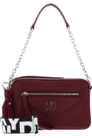DKNY Leren Schoudertas Heart of NY Camera Bag Wijnrood