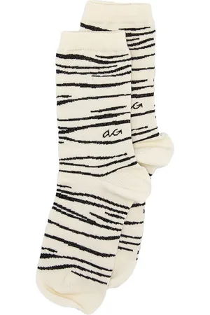 Alfredo Gonzales Dames sokken glitter zebra pattern zwart & wit
