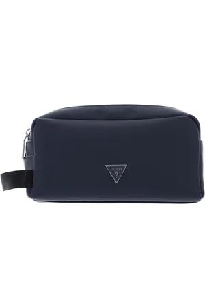 Guess Toilettas Certosa Saffiano ECO Beauty Case Donkerblauw