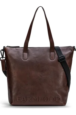 FARMHOOD Leren Schoudertas Memphis Shopper Donkerbruin