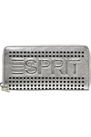 ESPRIT Leren Portemonnee Aimee Zip Around Wallet Zilverkleurig