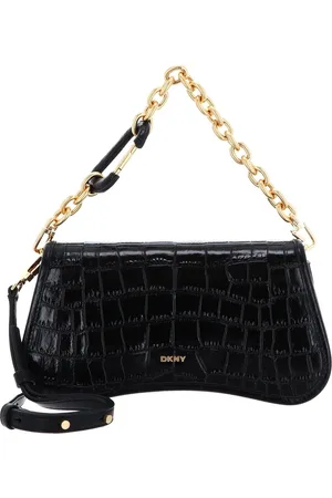 DKNY Leren Schoudertas Handtas Adria Clutch Zwart