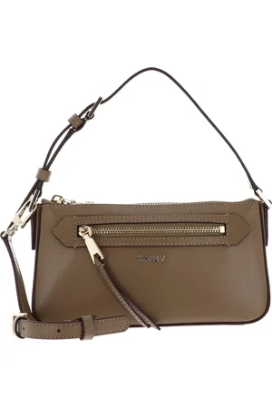 DKNY Leren Handtas Schoudertas Bryant Shoulder Bag Lichtbruin
