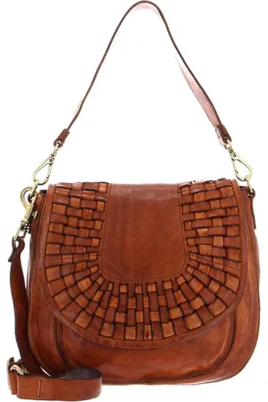 Campomaggi Leren Schoudertas Shoulder Bag Large With Buckle Bruine
