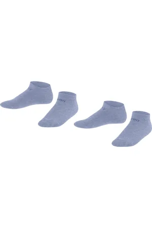 ESPRIT Foot Logo 2-Pack duurzaam organisch katoen multipack sneakersokken kinderen blauw - Maat 35-38