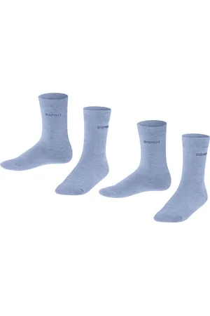 ESPRIT Foot Logo 2-Pack duurzaam organisch katoen multipack kindersokken meisjes jongens blauw - Maat 35-38