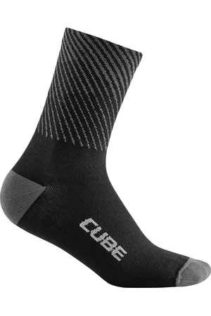 Cube Fietssokken High Cut Be Warm - Sportsokken - Thermosokken - Ergonomische pasvorm - Zwart/Grijs - Maat 36-39