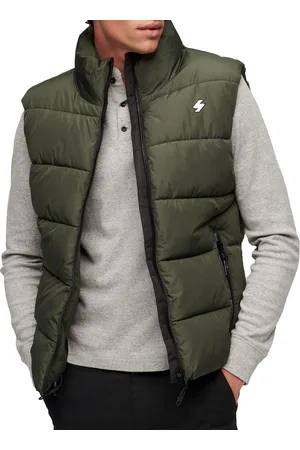 Superdry Sports Puffer Gilet Heren Gilet - Dark Moss - Maat S