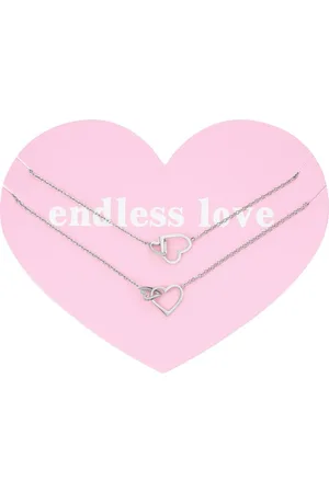 Yehwang Eeuwige liefde ketting - Ketting dames - Ketting met hanger - Hartjes ketting - - Vriendschap - Nikkelvrij - Moederdag cadeautje - Cadeau voor vrouw - Sieraden voor dames