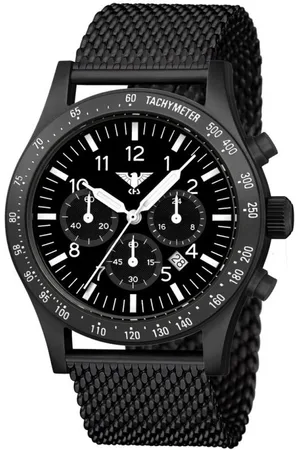 KHS .PLABSSC.MB - Polshorloge - Heren - Solar - PLATOON Black Steel Solar Chronograph