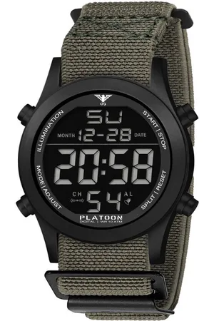 KHS .PLABSD.DFSGO - Polshorloge - Heren - Kwarts - PLATOON Black Steel Digital