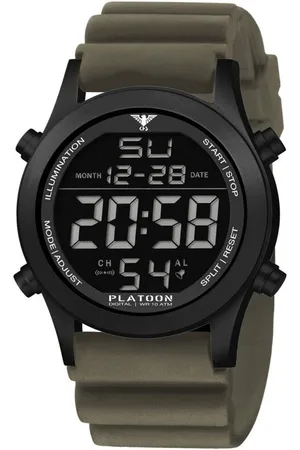 KHS .PLABSD.DSGO - Polshorloge - Heren - Kwarts - PLATOON Black Steel Digital