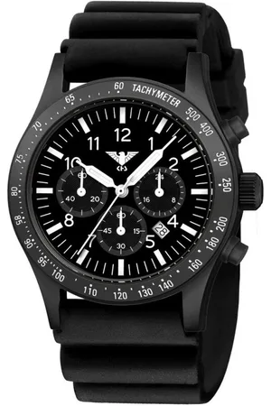 KHS .PLABSSC.DB - Polshorloge - Heren - Solar - PLATOON Black Steel Solar Chronograph