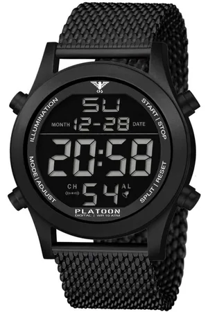 KHS .PLABSD.MB - Polshorloge - Heren - Kwarts - PLATOON Black Steel Digital