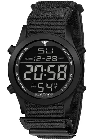 KHS .PLABSD.DFB - Polshorloge - Heren - Kwarts - PLATOON Black Steel Digital