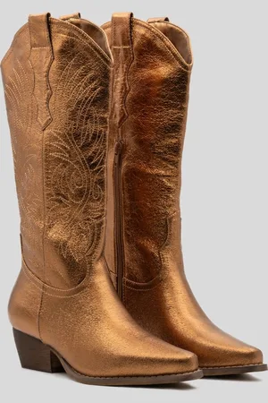 Buonarotti Dames Cowboylaarzen - - Imitatieleer - Maat 36 - Metallic