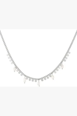 Yehwang Ketting met parel bedels - Stainless Steel ketting - Ketting voor vrouwen - zilver