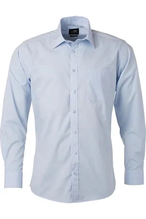 James & Nicholson James and Nicholson Heren Longsleeve Poplin Shirt