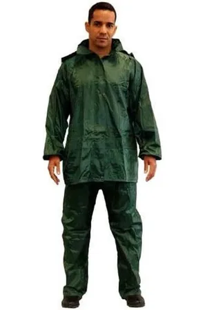 Merkloos Opvouwbare en lichte regenjas waterdicht werkpak - waterdichte broek en jas - groen XL Regenpak